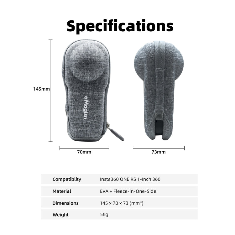 For Insta360 ONE RS 1-inch 360 aMagisn Panoramic Body Bag Sports Camera Accessories by aMagisn