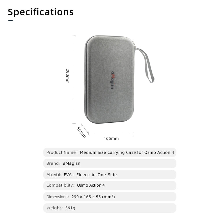 For DJI Osmo Action 4 aMagisn Medium Storage Pack Protection Movement Camera Accessories by aMagisn