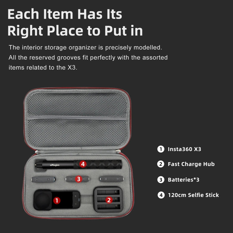 For Insta360 X3 AMagisn Medium Storage Pack Protection Accessories by aMagisn