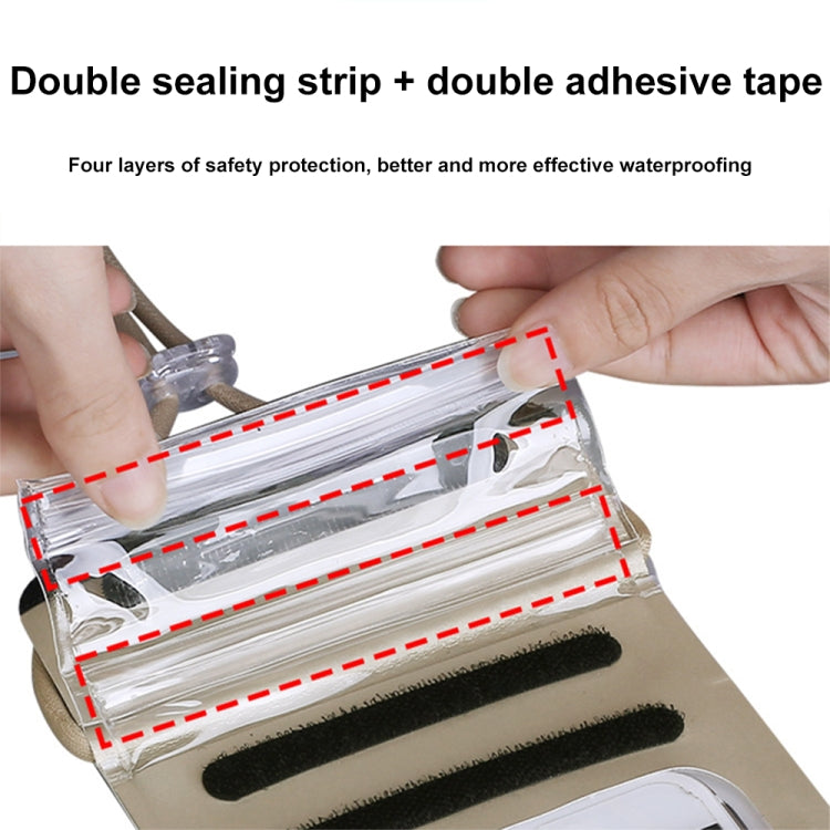 TPU Transparent Touch Screen Phone 30m Waterproof Bag Outdoor Rafting Phone Case(Champagne) by GUANGTU