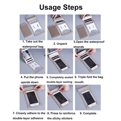 TPU Transparent Touch Screen Phone 30m Waterproof Bag Outdoor Rafting Phone Case(Champagne) by GUANGTU