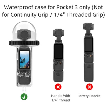 For DJI Osmo Pocket 3 BRDRC 40m Depth Waterproof Case Diving Housing Cover(Black Handle) by BRDRC