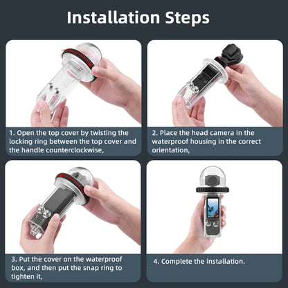 For DJI Osmo Pocket 3 BRDRC 40m Depth Waterproof Case Diving Housing Cover(Transparent Handle) by BRDRC