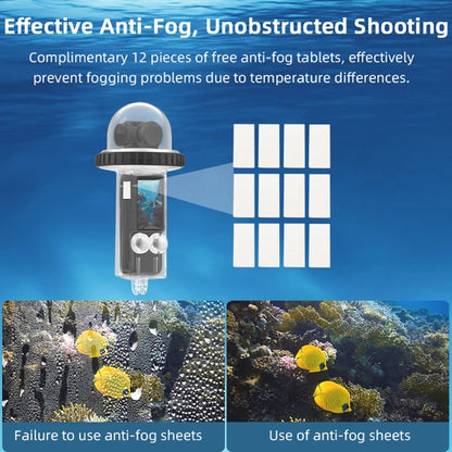 For DJI Osmo Pocket 3 BRDRC 40m Depth Waterproof Case Diving Housing Cover(Black Handle) by BRDRC