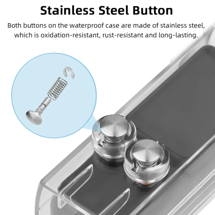 For DJI Osmo Pocket 3 BRDRC 40m Depth Waterproof Case Diving Housing Cover(Transparent Handle) by BRDRC