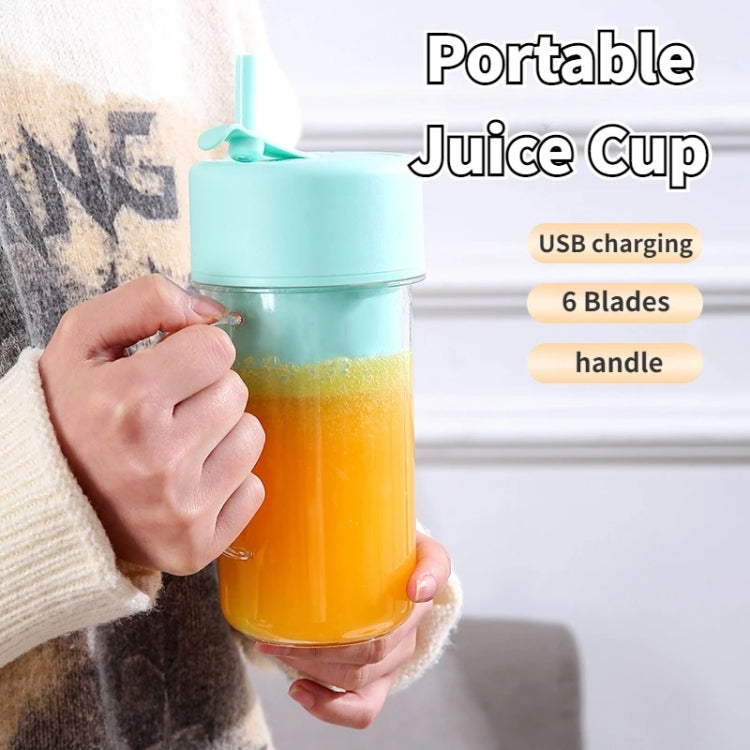 420ml 6 Blades Straw Juice Cup USB Charging Portable Fruit Juicer Smoothie Maker(Green) by bashfashion