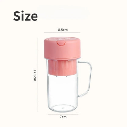 420ml 6 Blades Straw Juice Cup USB Charging Portable Fruit Juicer Smoothie Maker(Pink) by bashfashion