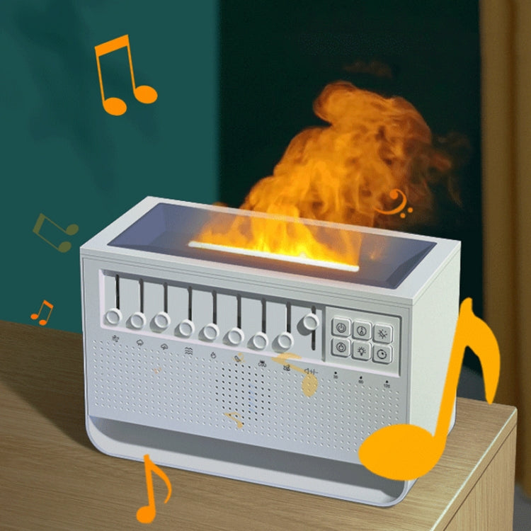 C221 Bluetooth White Noise Flame Aromatherapy Machine Home Desktop Humidifier(English Version) by bashfashion