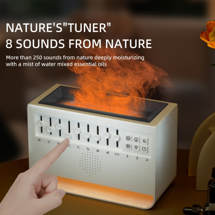 C221 Bluetooth White Noise Flame Aromatherapy Machine Home Desktop Humidifier(English Version) by bashfashion