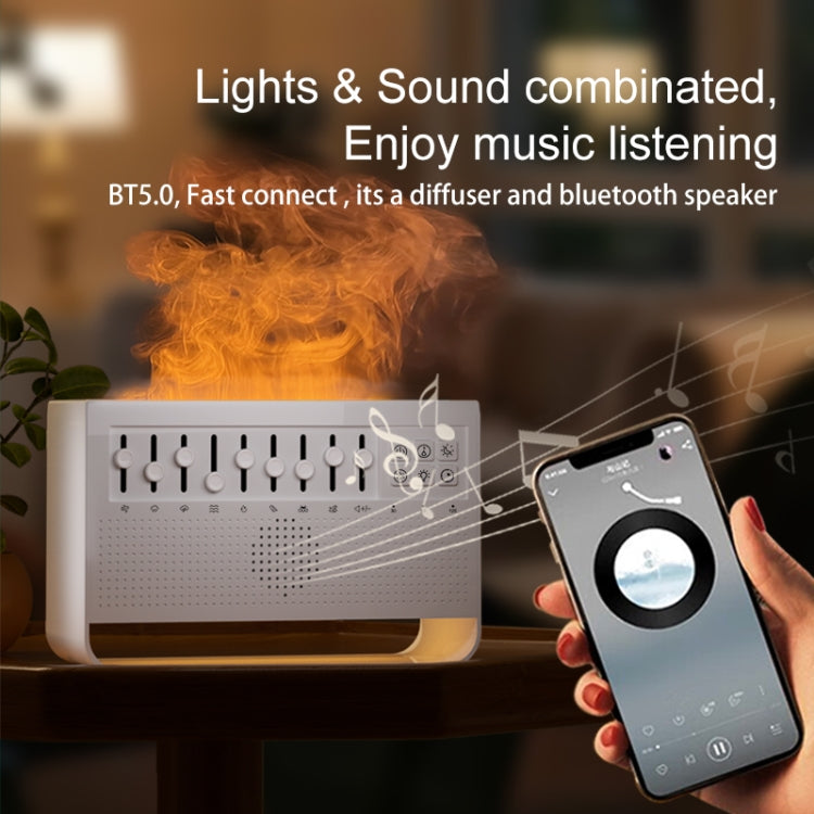 C221 Bluetooth White Noise Flame Aromatherapy Machine Home Desktop Humidifier(English Version) by bashfashion