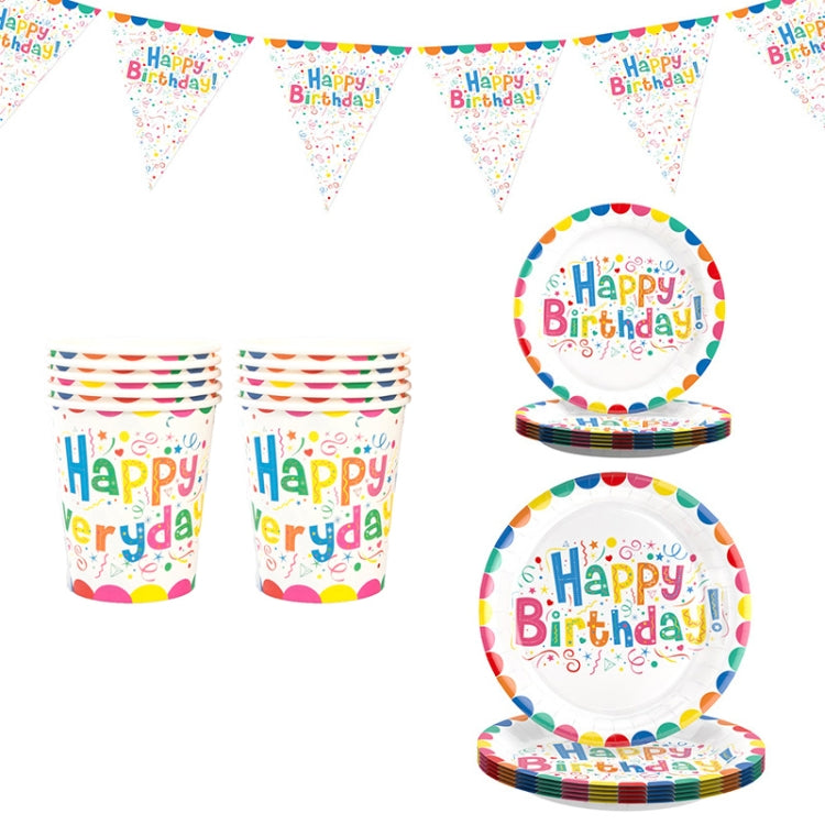 10pcs /Set Birthday Colorful Disposable Tableware Theme Party Decoration Set, Style: 9 inch Paper Tray by bashfashion