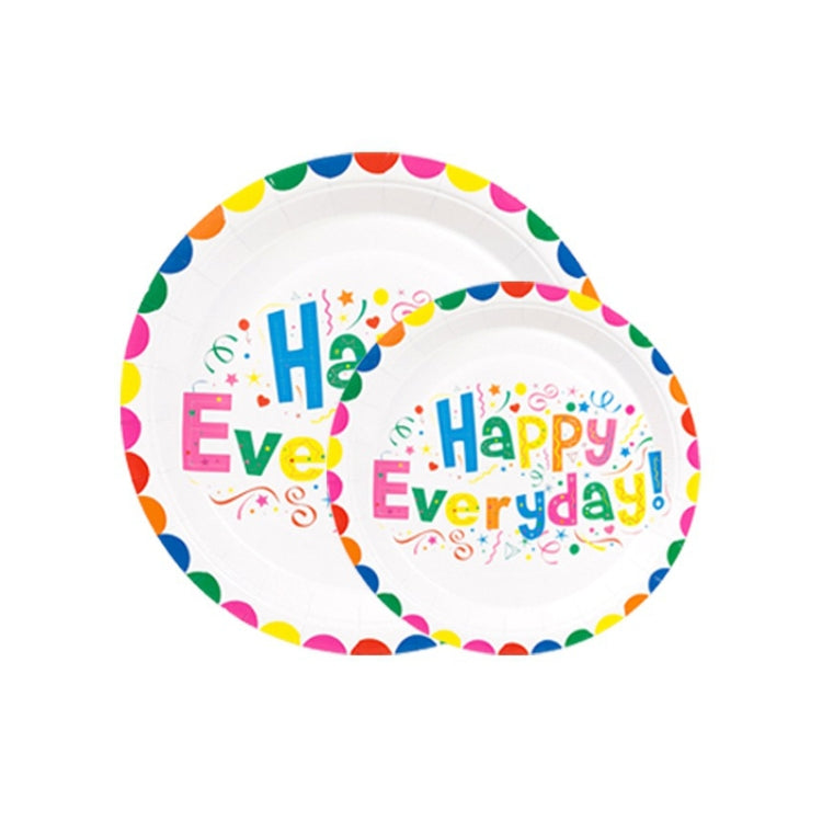 10pcs /Set Birthday Colorful Disposable Tableware Theme Party Decoration Set, Style: 9 inch Paper Tray by bashfashion