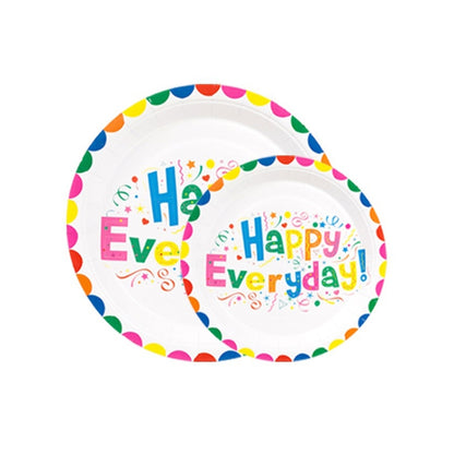 10pcs /Set Birthday Colorful Disposable Tableware Theme Party Decoration Set, Style: 9 inch Paper Tray by bashfashion