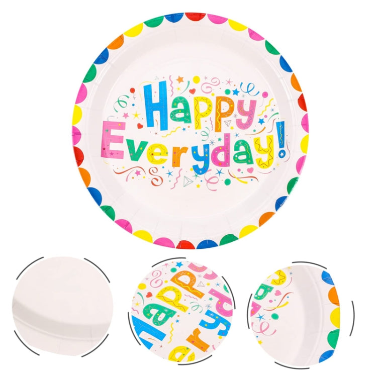 10pcs /Set Birthday Colorful Disposable Tableware Theme Party Decoration Set, Style: 9 inch Paper Tray by bashfashion