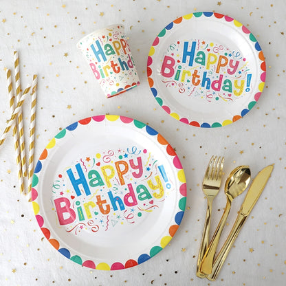 10pcs /Set Birthday Colorful Disposable Tableware Theme Party Decoration Set, Style: 9 inch Paper Tray by bashfashion