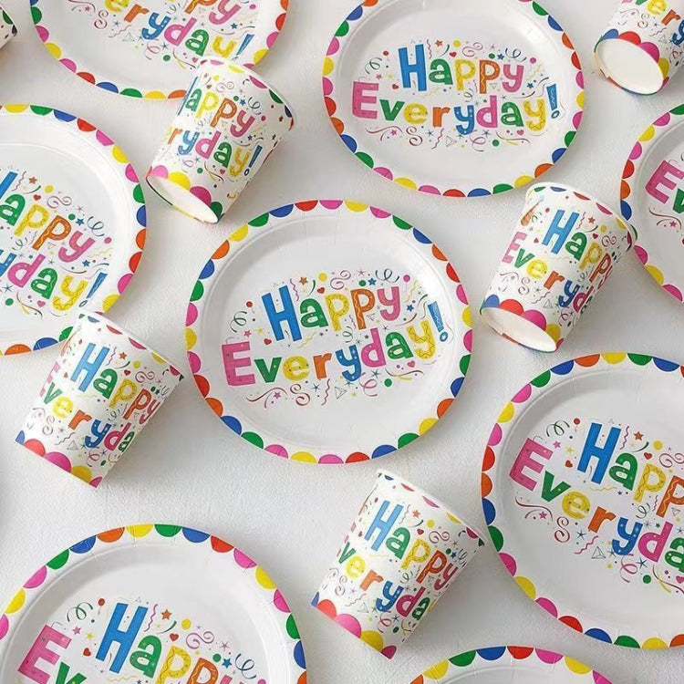 10pcs /Set Birthday Colorful Disposable Tableware Theme Party Decoration Set, Style: 9 inch Paper Tray by bashfashion