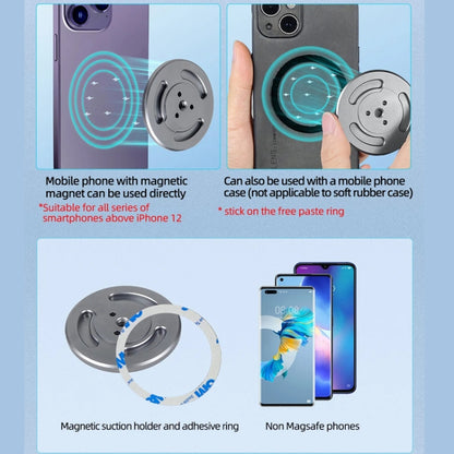 Magnetic Phone Holder with 1/4 Inch Hole for Tripod Magic Arm(Titanium Color) by bashfashion