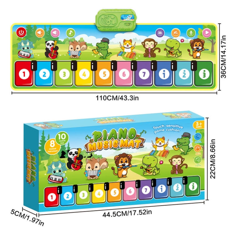 110x36cm Children Piano Mat Footsteps Music Dancing Blanket Parent-Child Multifunctional Game Blanket by bashfashion