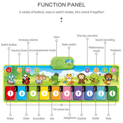 110x36cm Children Piano Mat Footsteps Music Dancing Blanket Parent-Child Multifunctional Game Blanket by bashfashion