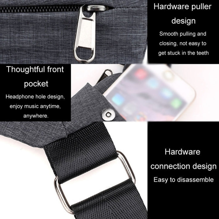 Sports Casual Men Crossbody Bag Large Capacity Multi-Pocket Single Shoulder Bag, Style: Right Shoulder Oxford Cloth (Blue) by bashfashion