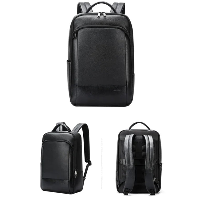 Bopai 61-123311 Large-Capacity First-Layer Cowhide Business Laptop Backpack(Black) by Bopai