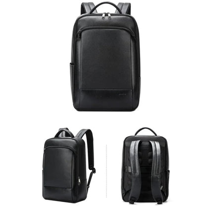 Bopai 61-123311 Large-Capacity First-Layer Cowhide Business Laptop Backpack(Black) by Bopai