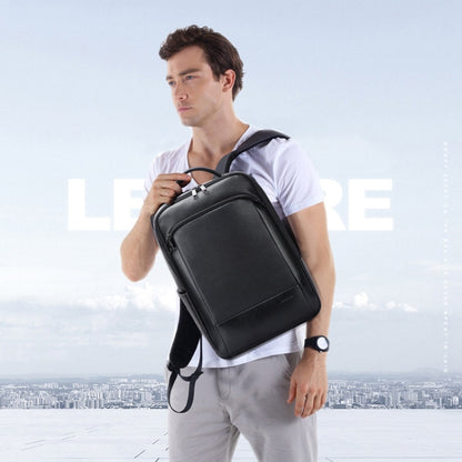Bopai 61-123311 Large-Capacity First-Layer Cowhide Business Laptop Backpack(Black) by Bopai