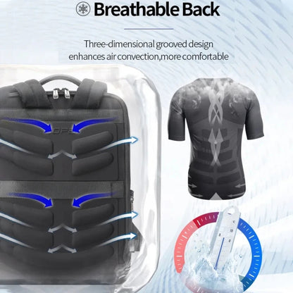 Bopai 61-123311 Large-Capacity First-Layer Cowhide Business Laptop Backpack(Black) by Bopai