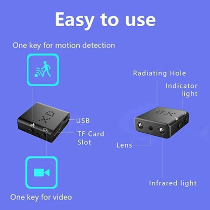 XD Camera 1080p HD Video Smart IR-CUT Infrared Night Vision Sports Camera(Direct Version No Battery) by bashfashion