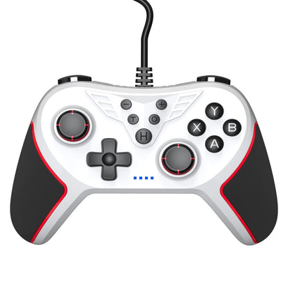 For Switch / PC USB Wired Gamepad With Vibration And Burst Function(White) by bashfashion