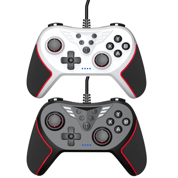 For Switch / PC USB Wired Gamepad With Vibration And Burst Function(White) by bashfashion