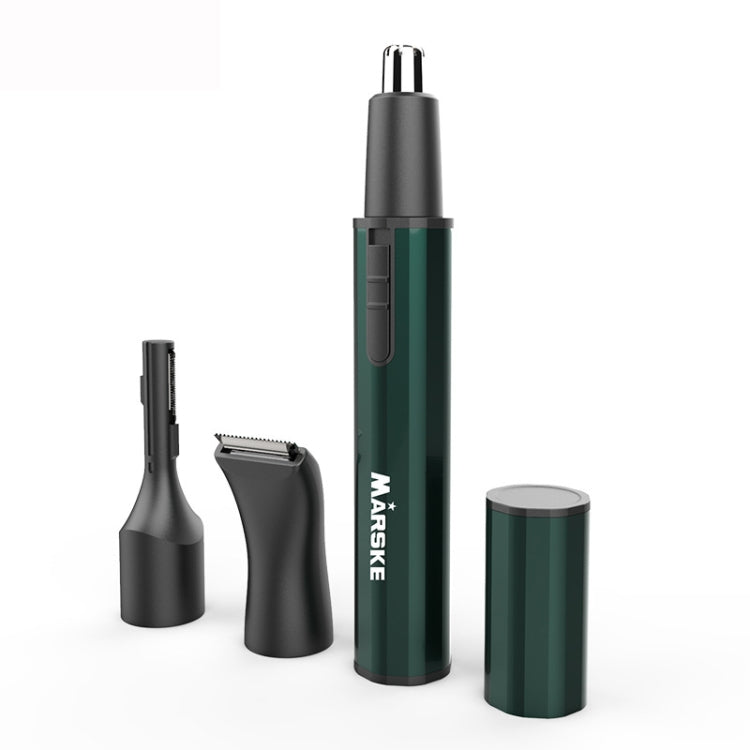 MARSKE MS-7111 3 In 1 Electric Nose Hair Trimmer Type-C Rechargeable Grooming Instrument(Green) by MARSKE