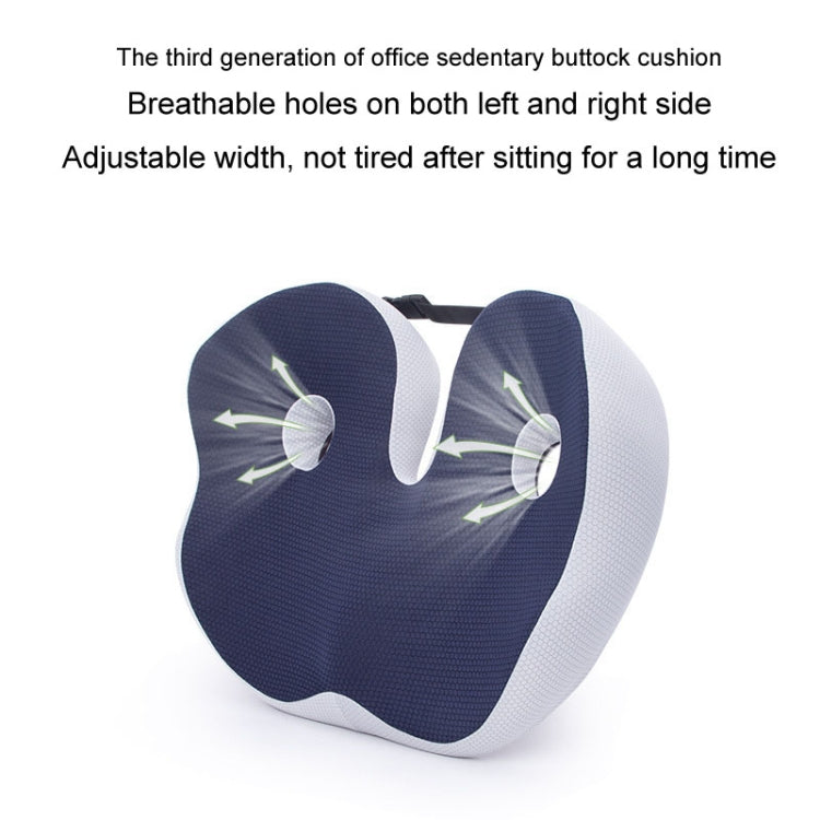 Office Sedentary Memory Foam Breathable Cushion Chair Hip Seat Cushion(Black) by bashfashion