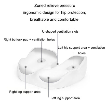 Office Sedentary Memory Foam Breathable Cushion Chair Hip Seat Cushion(Black) by bashfashion