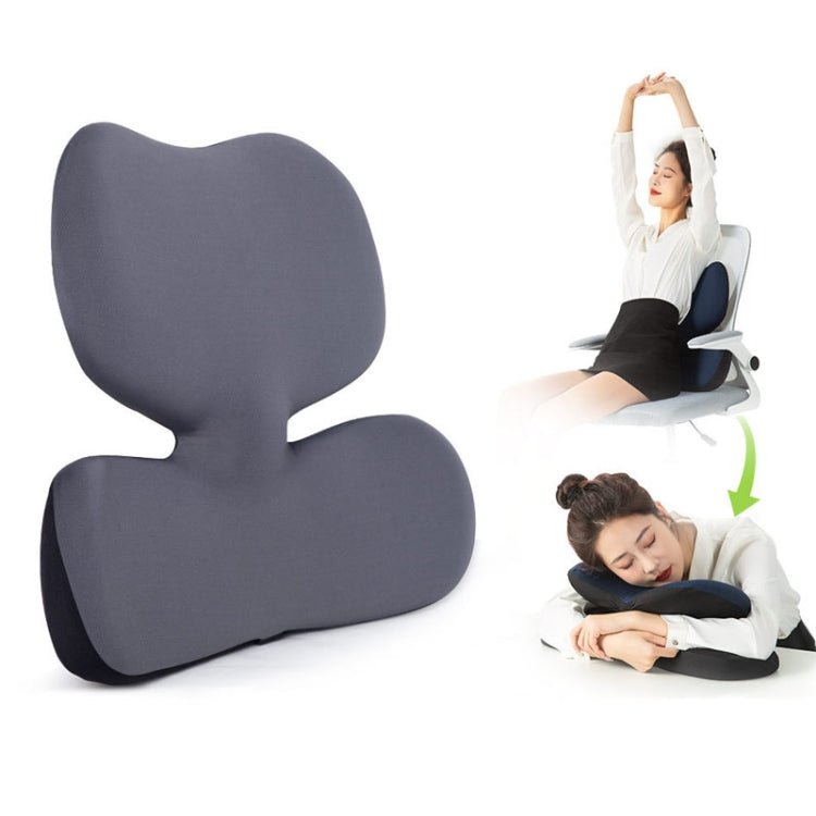 Office Sedentary Pillow Cushion Memory Foam Seat Lumbar Pillow(Navy) by bashfashion
