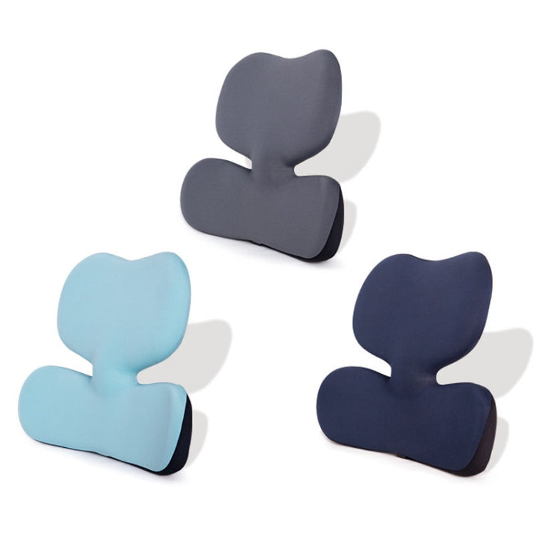 Office Sedentary Pillow Cushion Memory Foam Seat Lumbar Pillow(Navy) by bashfashion