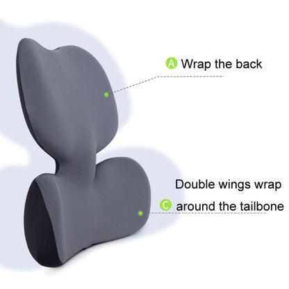 Office Sedentary Pillow Cushion Memory Foam Seat Lumbar Pillow(Navy) by bashfashion