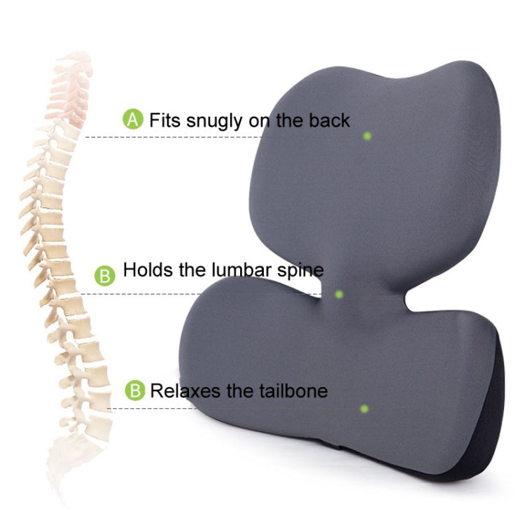 Office Sedentary Pillow Cushion Memory Foam Seat Lumbar Pillow(Navy) by bashfashion