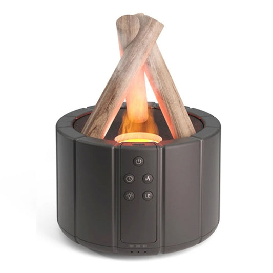 Bonfire Shaped Remote Control Aroma Diffuser Desktop Flame Humidifier, Color: Black by bashfashion