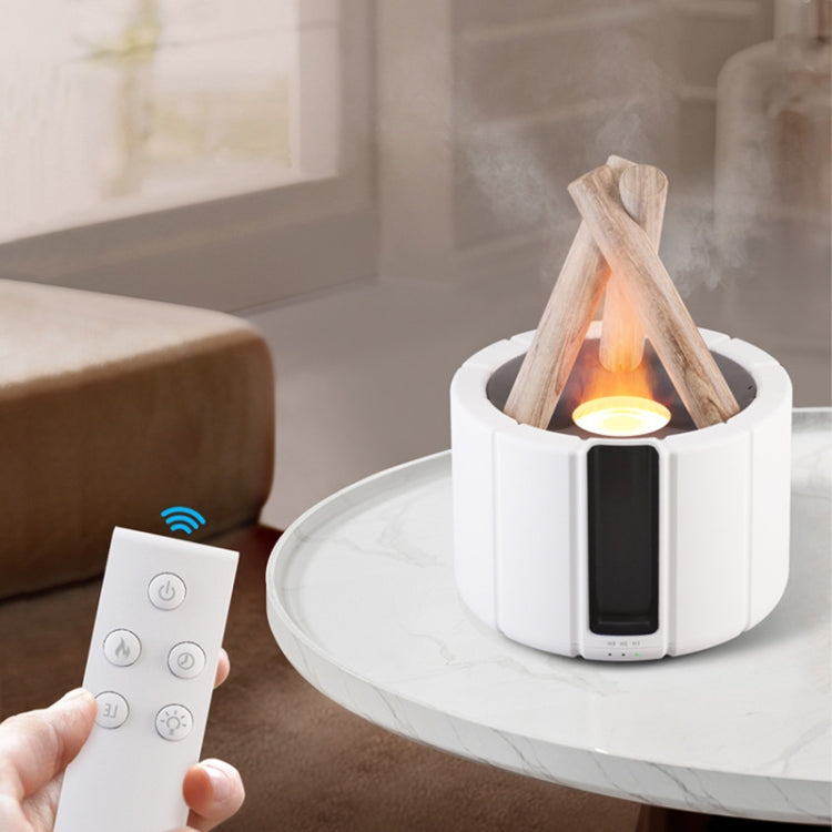 Bonfire Shaped Remote Control Aroma Diffuser Desktop Flame Humidifier, Color: Colorful White by bashfashion