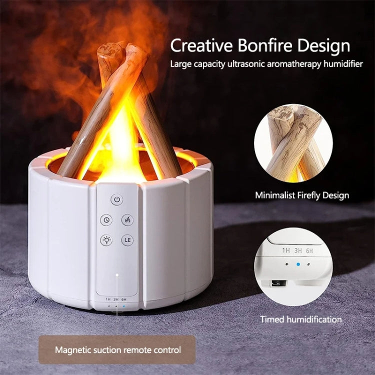 Bonfire Shaped Remote Control Aroma Diffuser Desktop Flame Humidifier, Color: Colorful White by bashfashion