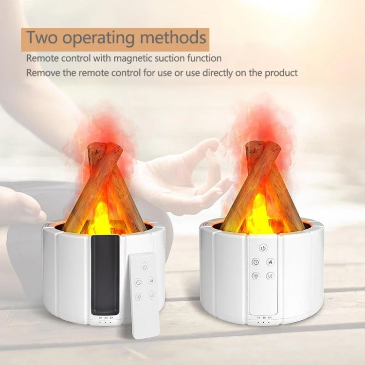 Bonfire Shaped Remote Control Aroma Diffuser Desktop Flame Humidifier, Color: Black by bashfashion