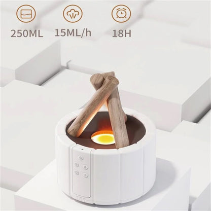 Bonfire Shaped Remote Control Aroma Diffuser Desktop Flame Humidifier, Color: Black by bashfashion