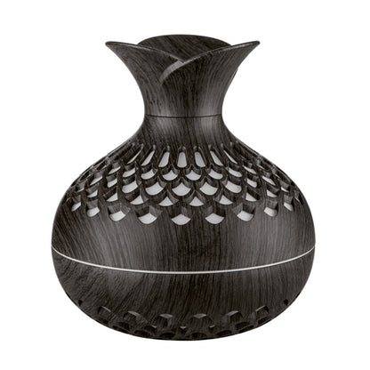 LED Light Aromatherapy Diffuser Home Small Vase Quiet Humidifier Aromatherapy Diffuser 2 In 1(Dark Wood) by bashfashion