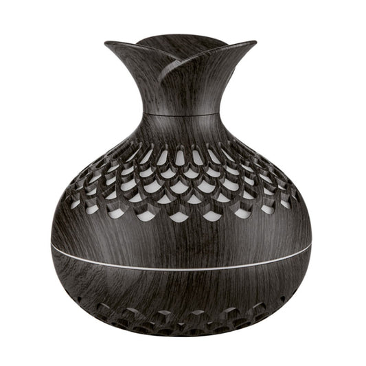 LED Light Aromatherapy Diffuser Home Small Vase Quiet Humidifier Aromatherapy Diffuser 2 In 1(Dark Wood) by bashfashion