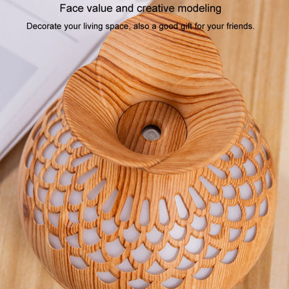 LED Light Aromatherapy Diffuser Home Small Vase Quiet Humidifier Aromatherapy Diffuser 2 In 1(Shallow Wood) by bashfashion