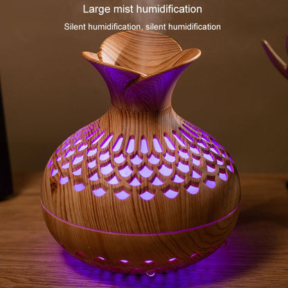 LED Light Aromatherapy Diffuser Home Small Vase Quiet Humidifier Aromatherapy Diffuser 2 In 1(Dark Wood) by bashfashion