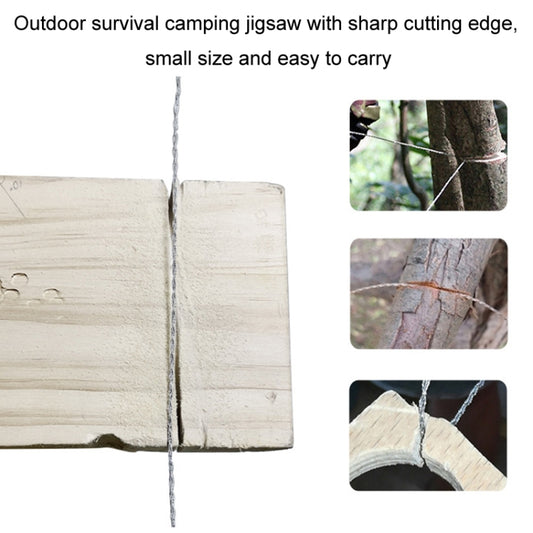 Stainless Steel Hand-pulled Wire Saw Rope Outdoor Camping Survival Equipment Saw, Color: Black 63cm by bashfashion
