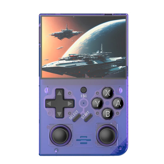 R35PLUS 3.5 Inch Handheld Game Console Built-in 64G 10,000+ Games(Transparent Purple) by bashfashion