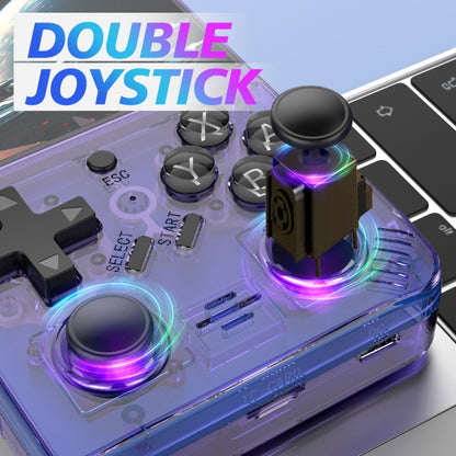 R35PLUS 3.5 Inch Handheld Game Console Built-in 64G 10,000+ Games(Transparent Purple) by bashfashion